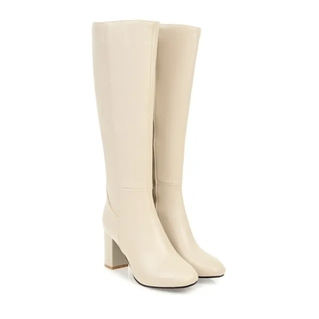 High heeled Thigh Boot Over The Knee Women Beige - Shop at LoveMi