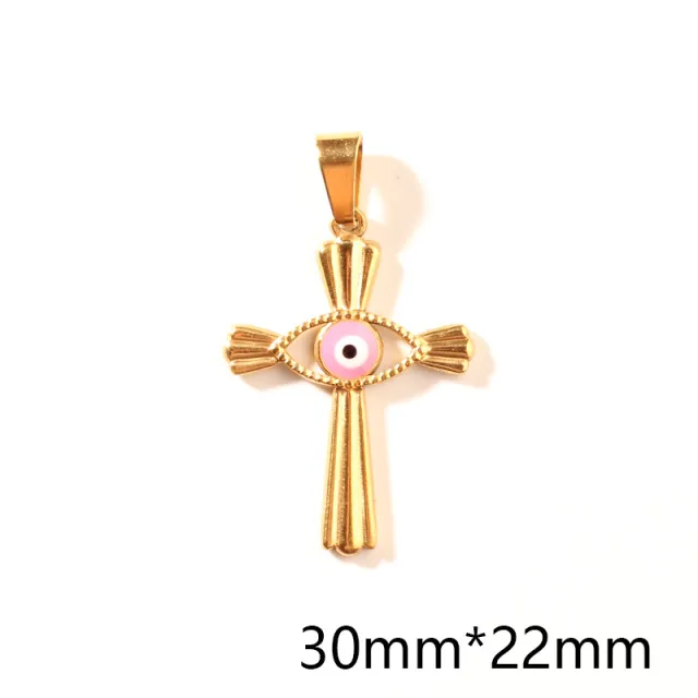 Women's Vintage Epoxy Cross Punk Necklace Pendant Pink Epoxy Cross - Shop at LoveMi