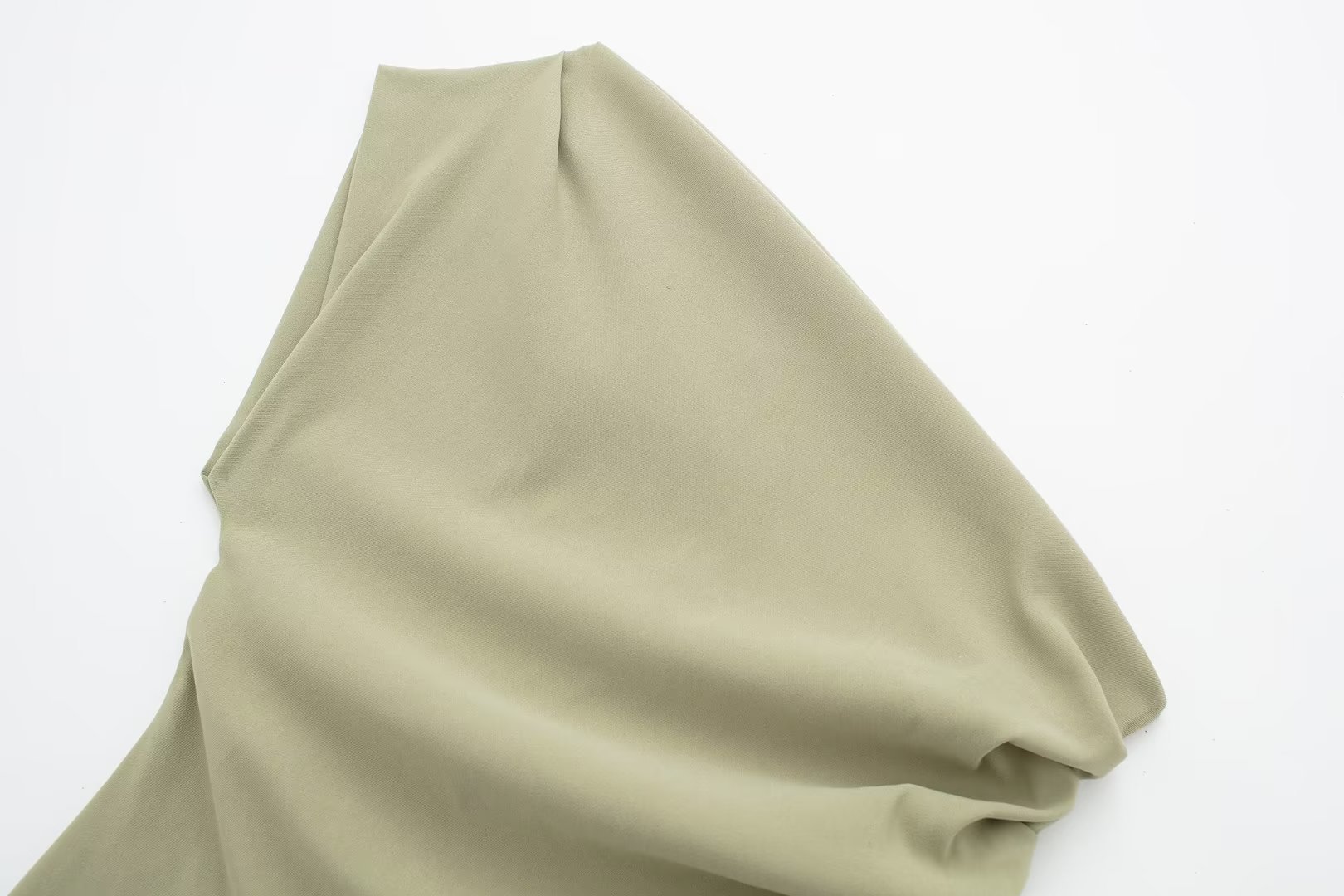 European And American Style Diagonal Collar Single Shoulder Solid Color Pleated Asymmetric Vest