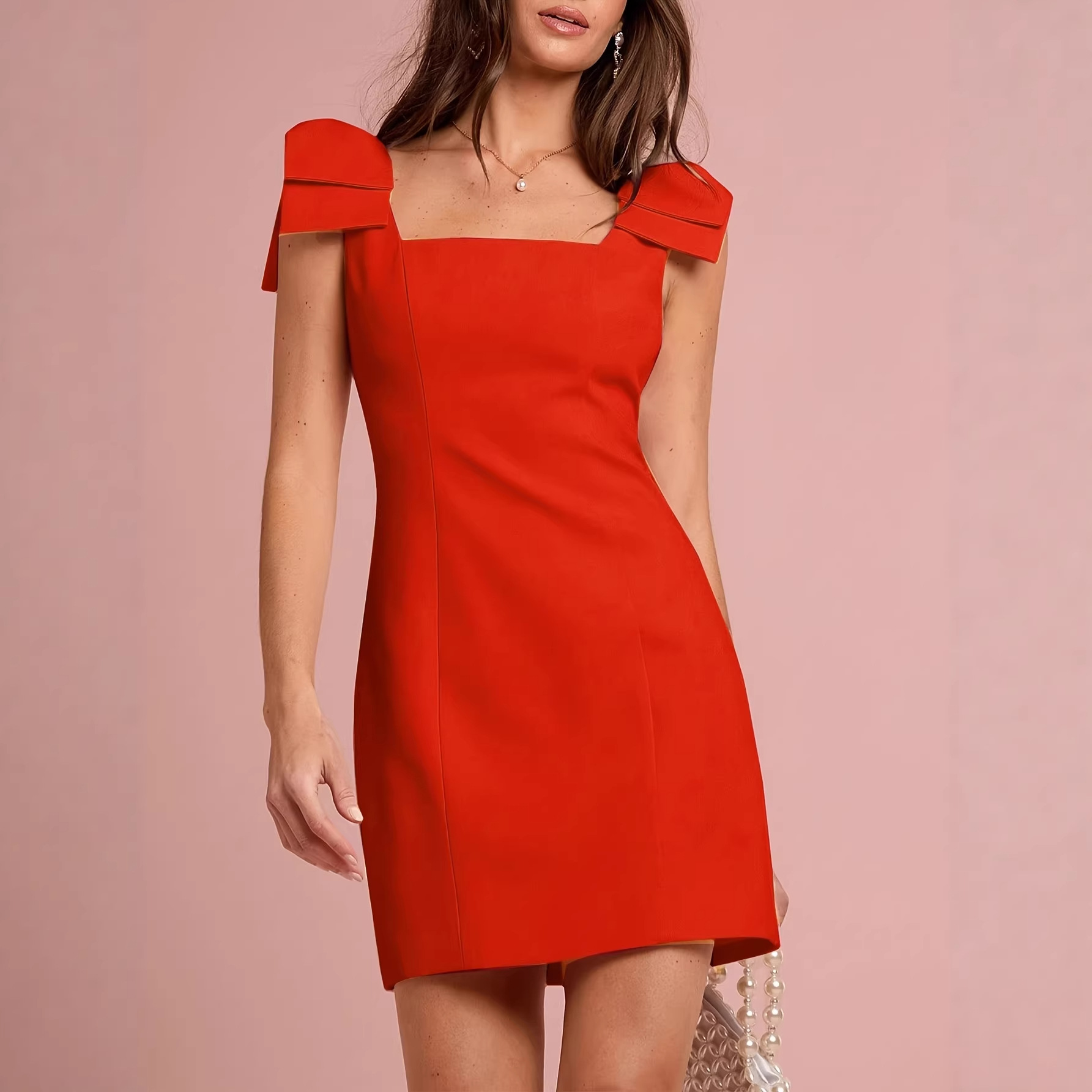 Women's Dress With Bow Tie Vest