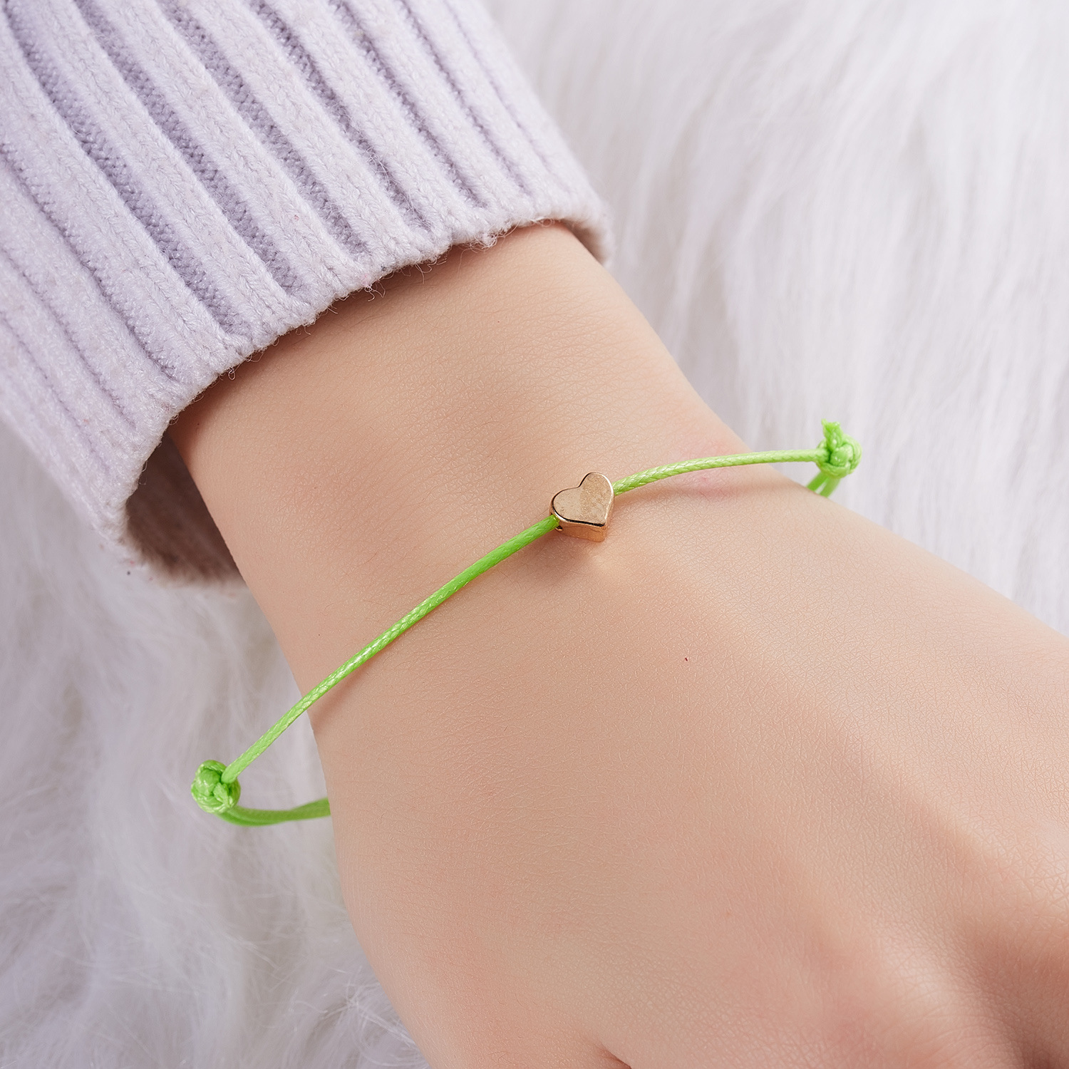 Hand-woven Simple Peach Heart Paper Card Woven Bracelet
