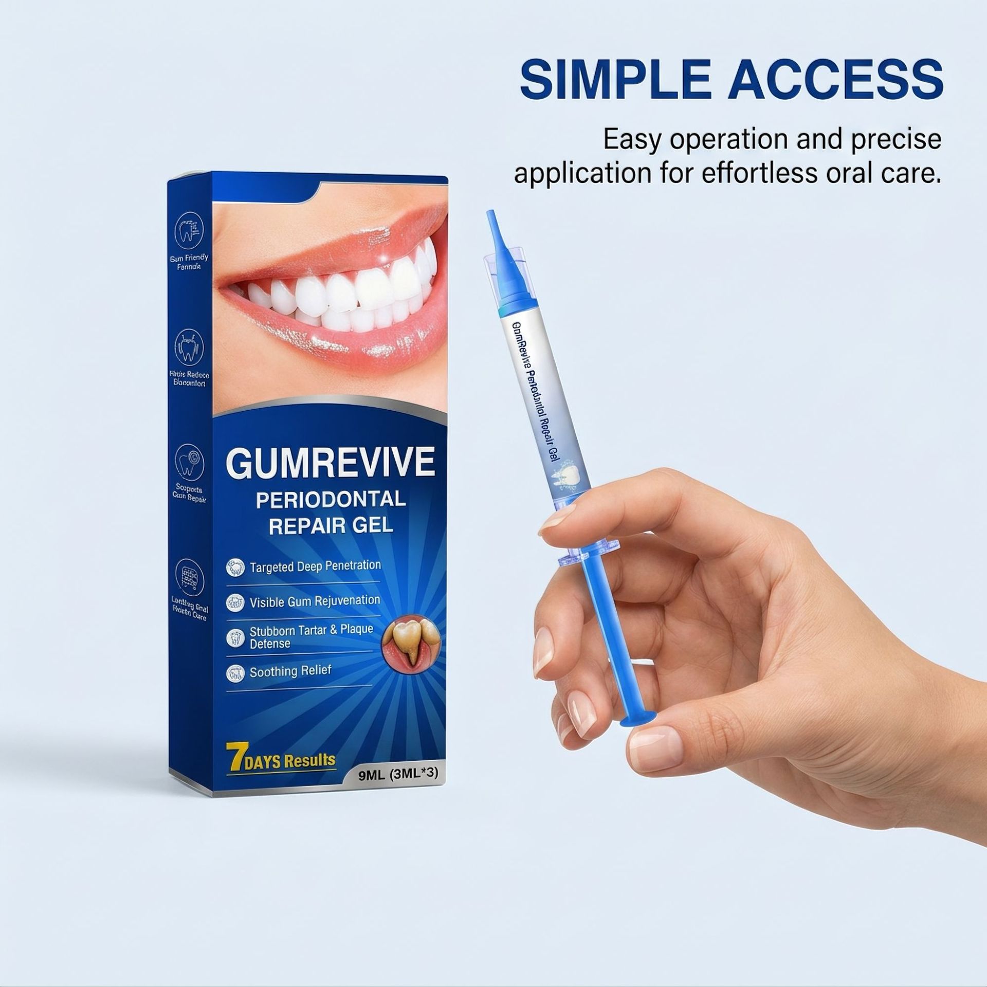 Complete GumRepair Gentle Care Gel set three tubes 3 ml each for daily gum health routine