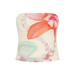 Girl's Younger Island Shell Flower Tube Top Vest - Light Pink - View 1