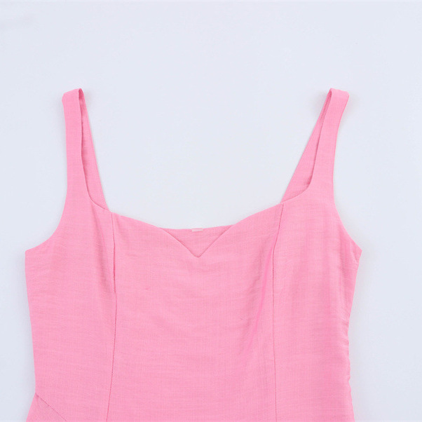 Irregular Texture Temperament Camisole Long Dress