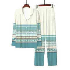 European And American Style 3D Digital Printed Button-up Shirt Comfortable Pajama Pants - Color 2 - View 1
