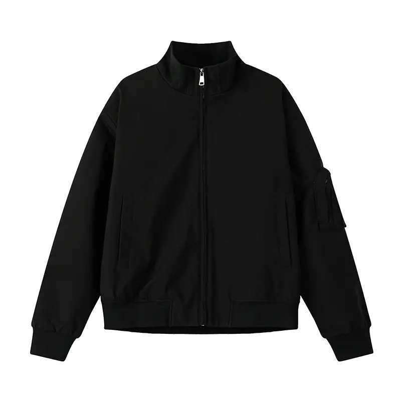 Men's Large Size Multi-pocket Short Flight Jacket