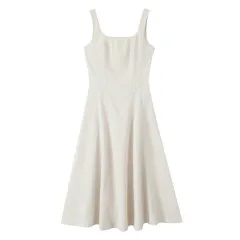 European And American Style Solid Color Slim Fit Slimming Spaghetti Straps Sleeveless Large Swing Skirt - View 1