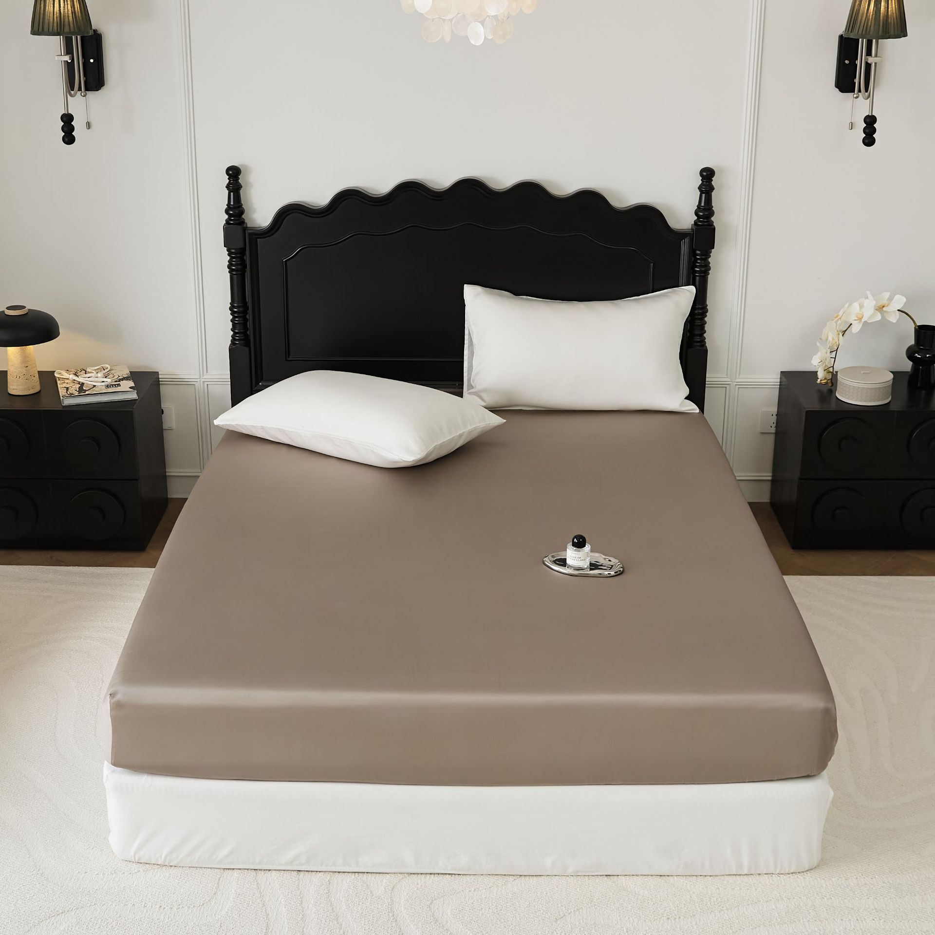 Cooling Solid-color Pillowcase Single Bed Sheet And Fitted Sheet