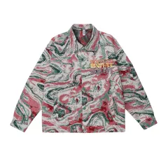 Tie-dyed Colour Jacquard Jacket Design Sense European And American Turn-down Collar Coat - Colour - View 1