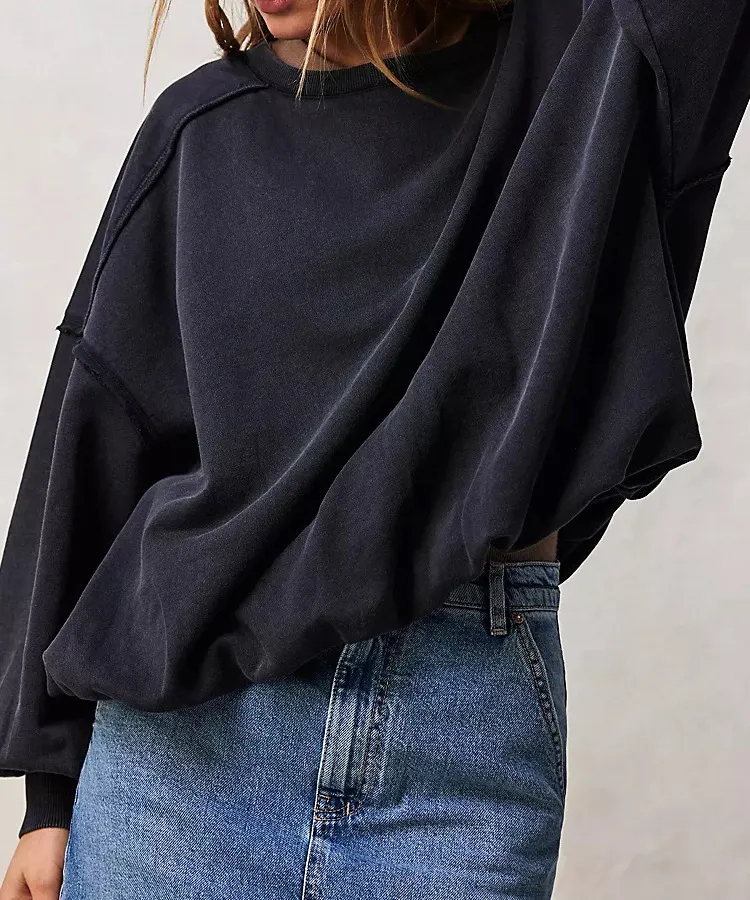 Multicolor Casual Loose-fit Long-sleeve Fringed Pullover Hoodie For Women - Gray