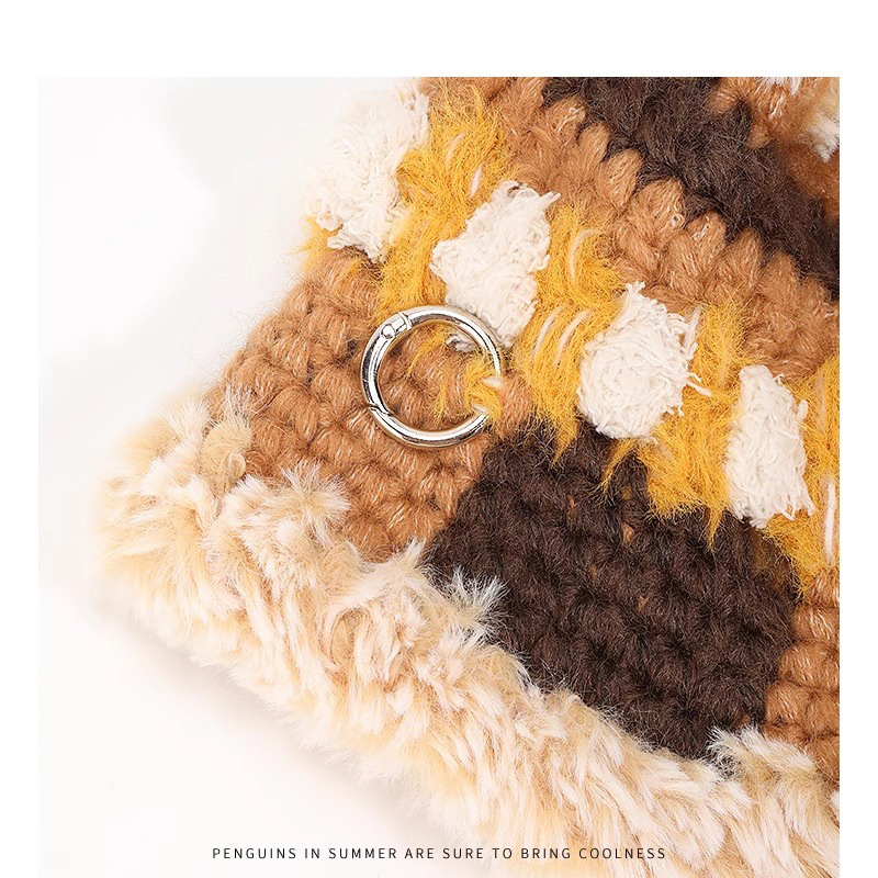 Handmade Crochet Woolen Cap Female Winter All-matching