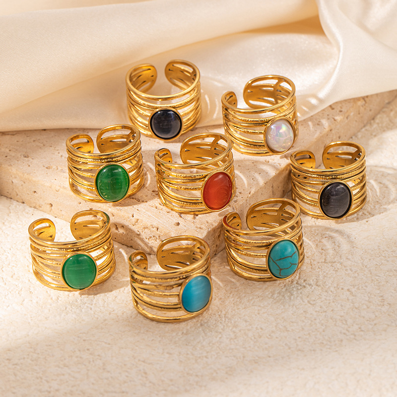 Colorful Multi-layer Titanium Steel Ring For Women