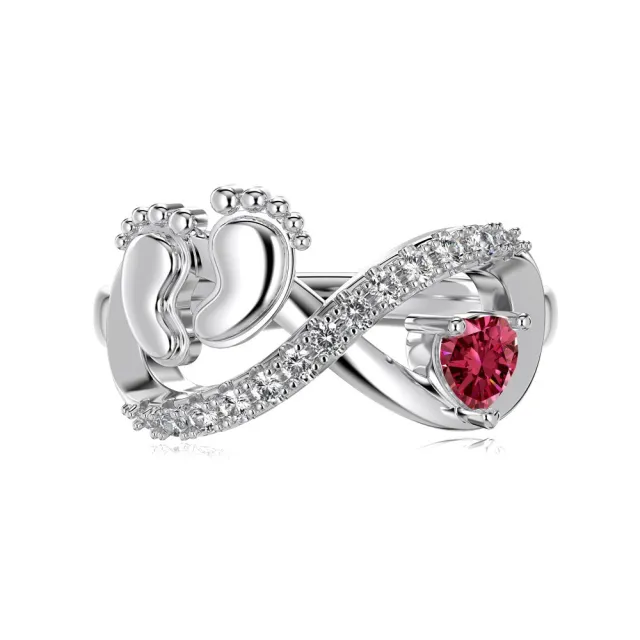 New Baby Footprints Exquisite Ring For Women Rose Red - Shop at LoveMi