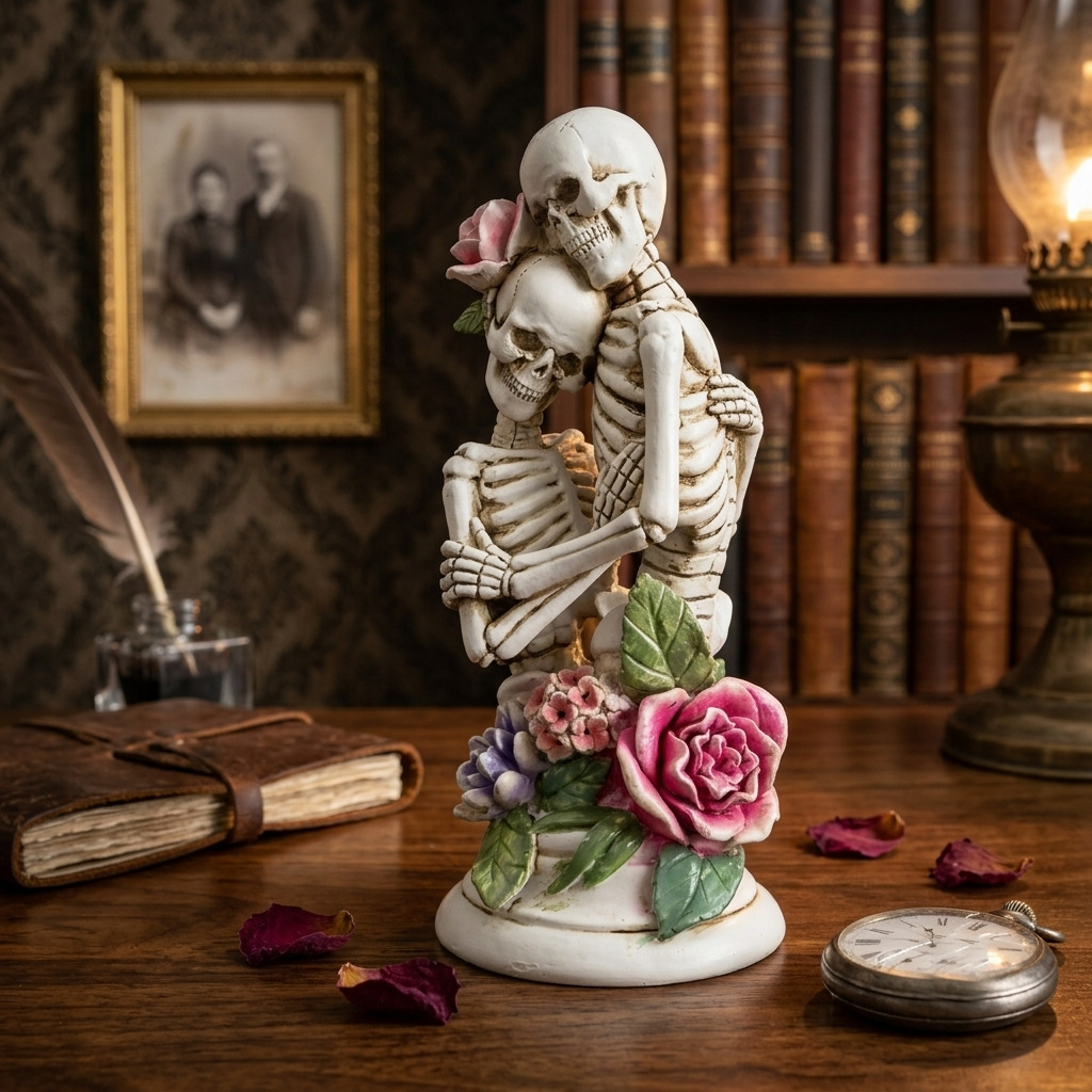 New Resin Skull Couple Figurines