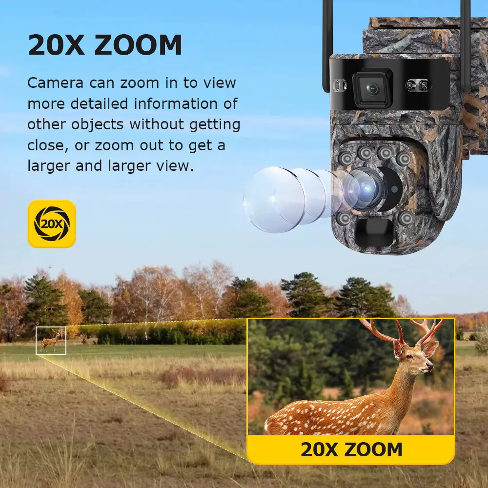 Jungle Camouflage 4G Solar Camera 6MP HD