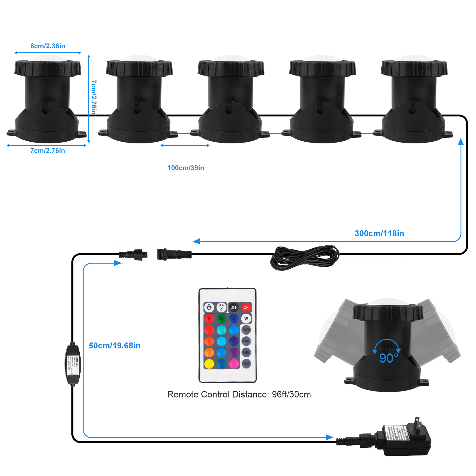 Outdoor US-standard Underwater Light Pedestal Style — foto 5