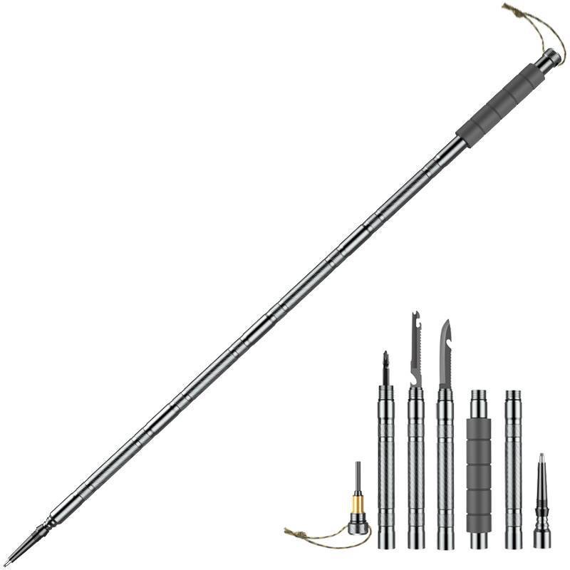 Outdoor Alpenstock Folding Multifunctional Self-defense Stick
