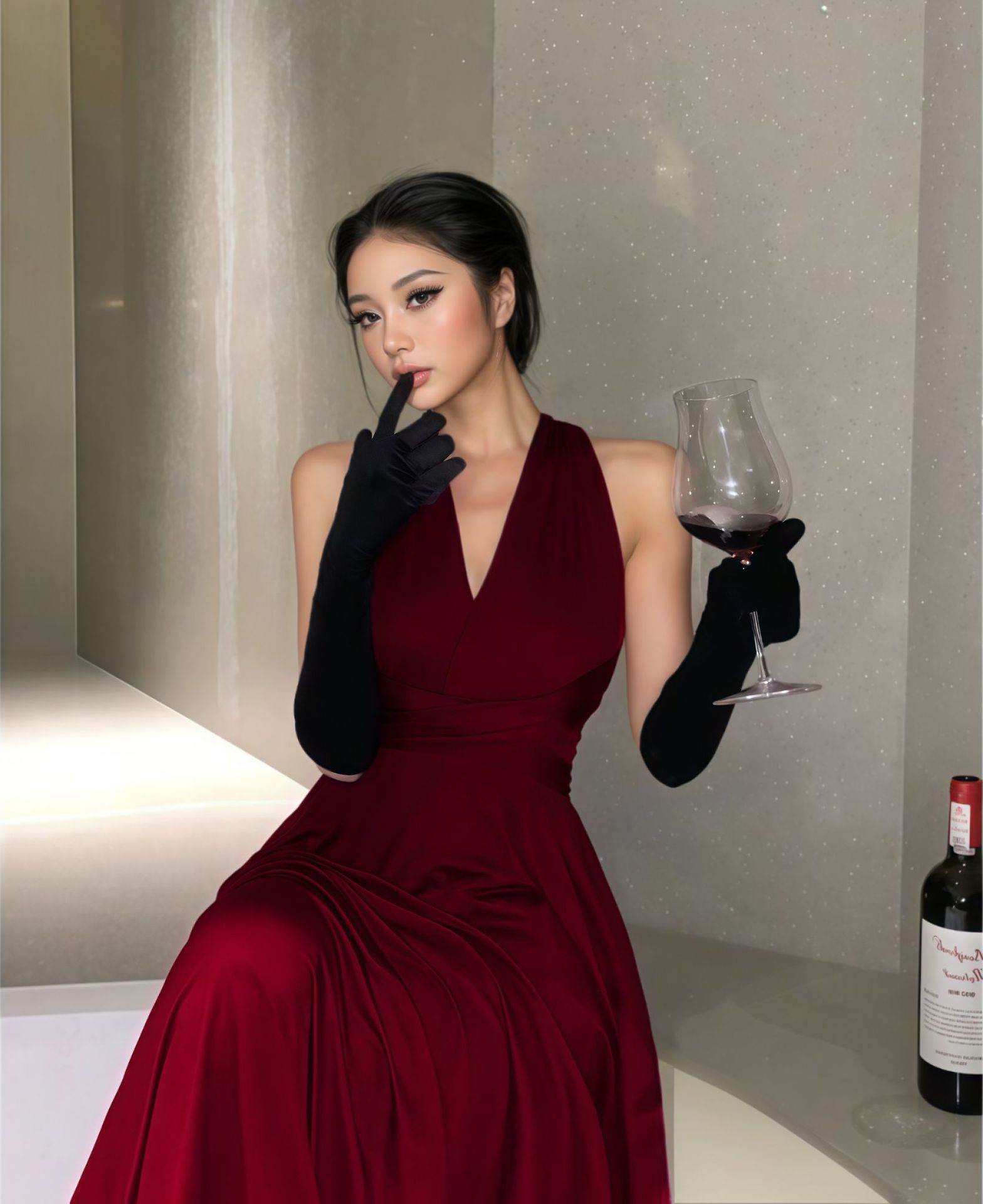 More Than Multiple Wear Rope Cross Backless Bandage One piece Dress Women Wine Red - Shop at LoveMi