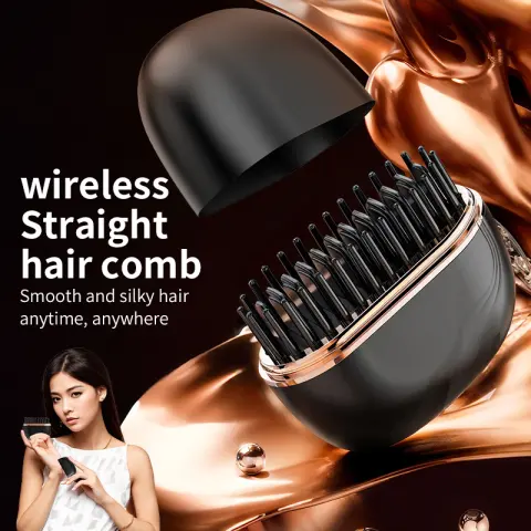Mini Hair Straightening Comb Wireless Charging Portable Multifunctional Care
