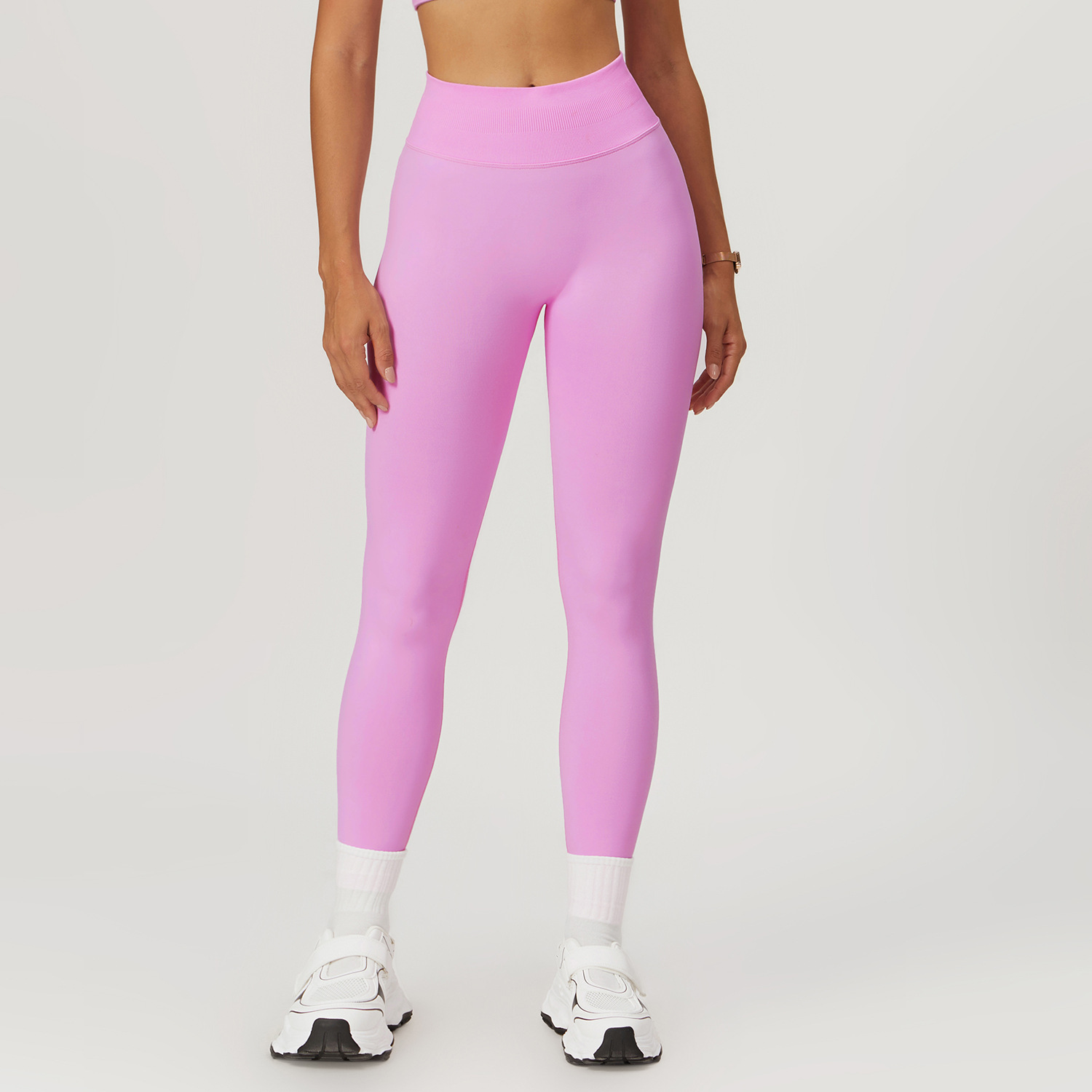 European And American Peach Hip Seamless Belly Contracting And Close fitting Yoga Pants Pink - Shop at LoveMi