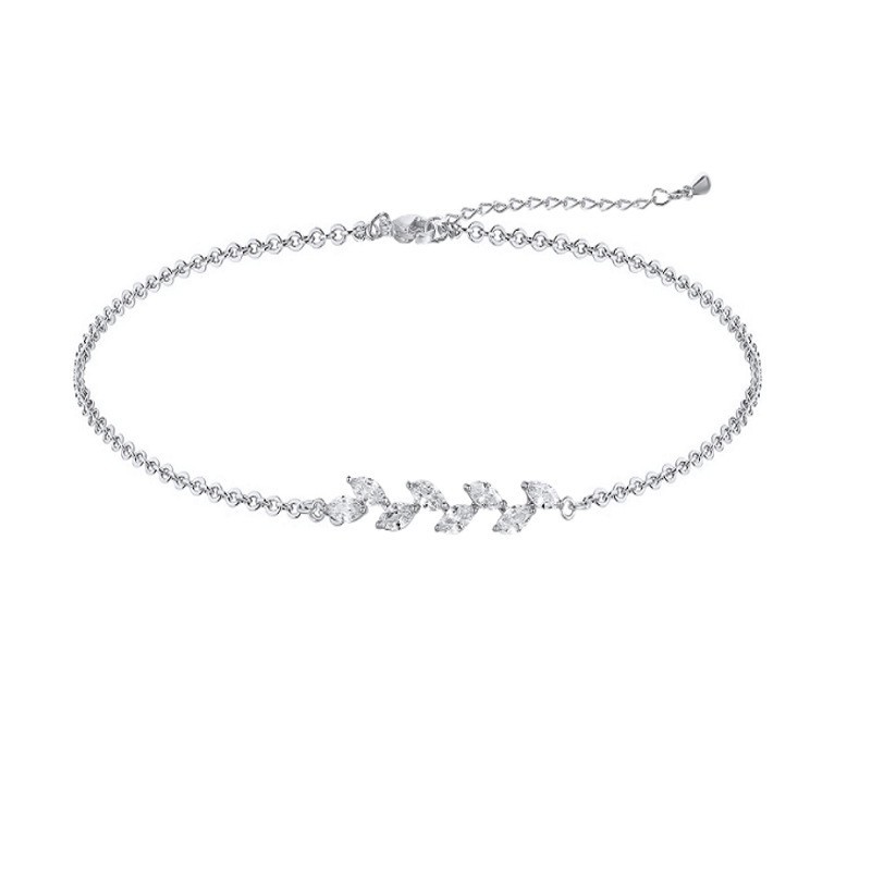 Special-interest Design High-grade New Zircon Leaf Bracelet