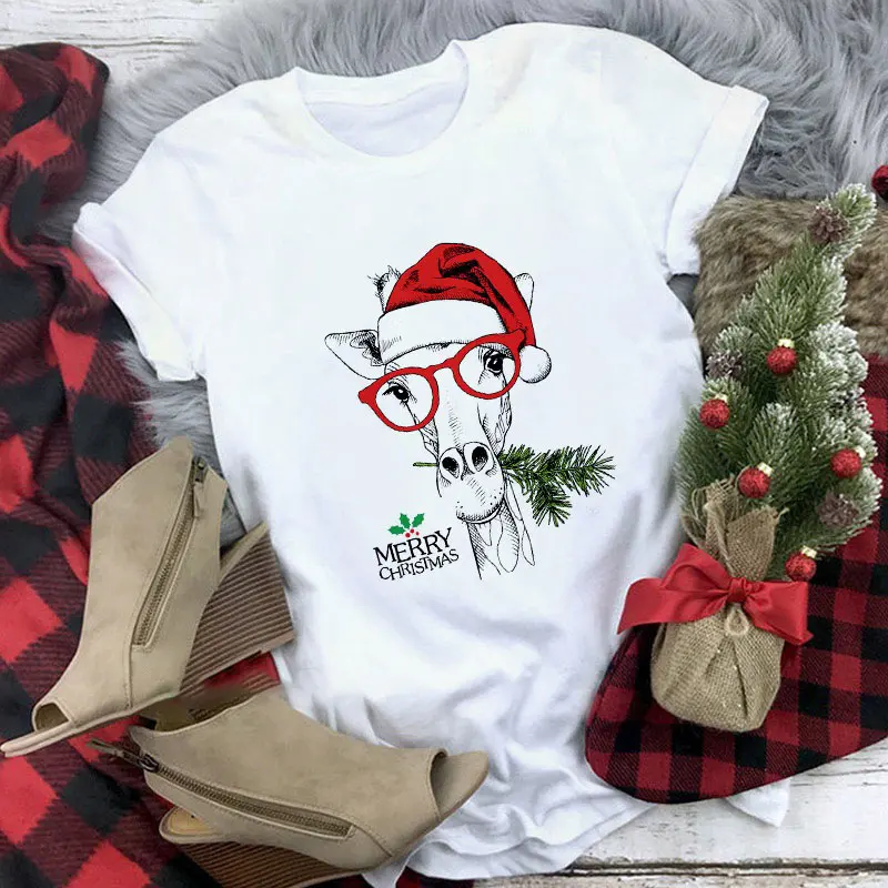 Cute Animal Christmas Clothes Printed Short Sleeve for Men