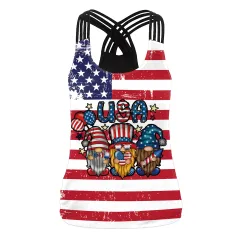 Women's Casual All-match Yoga Striped 3D Digital Printing Camisole - B104 213 - View 1