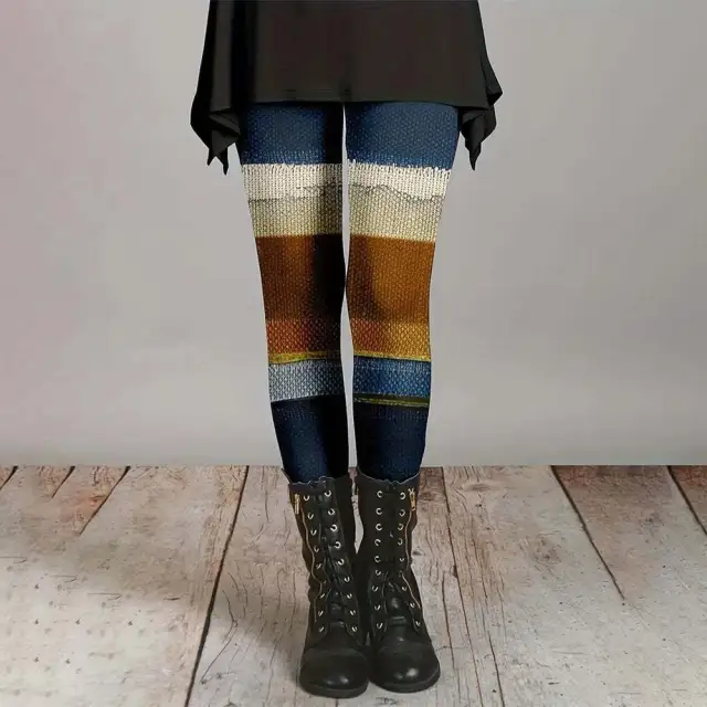 Popular Autumn And Winter Printed Leggings For Women Blue - Shop at LoveMi