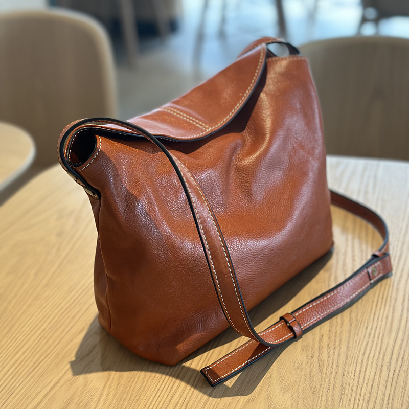 Genuine Leather Bucket Crossbody Bag, picture 2 of 8