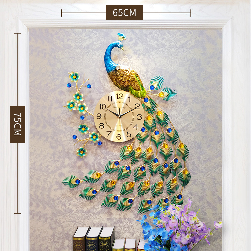 Peacock Metal Wall Clock, picture 4 of 4