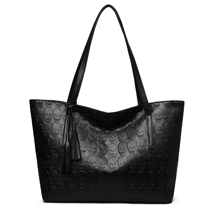 Fashion Large Capacity One-shoulder Tote Women's Bag Versatile Crossbody Solid Colour - Black