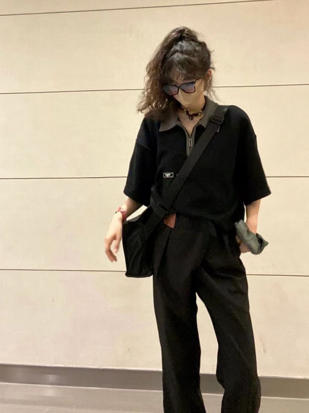 Women's American Retro Polo Neck Short Sleeved T-shirt