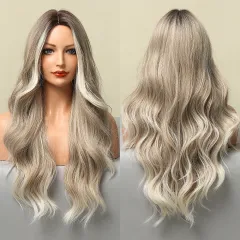 Fashionable Medium Large Wave Natural Mixed Colour Wig - Lc5118 - View 1
