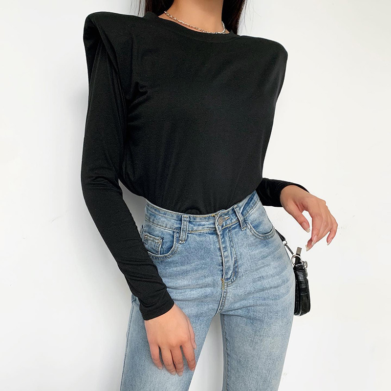 Title 15, Shoulder pad high waist long sleeve top