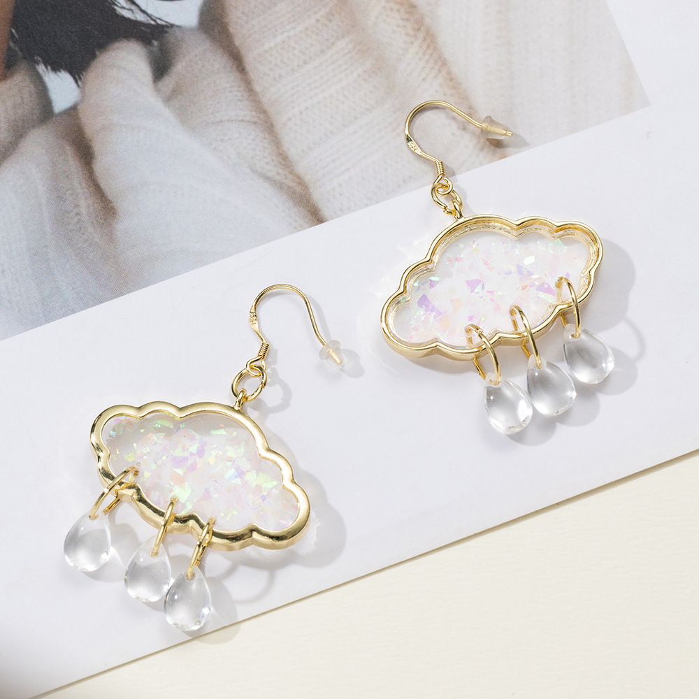 Colorful Clouds Raindrops Jewelry Earrings