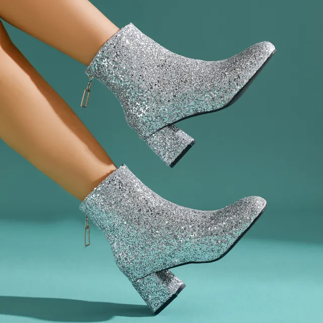 Autumn And Winter Plus Size Casual Fashion Shoes GREAT Sequins Silver - Shop at LoveMi