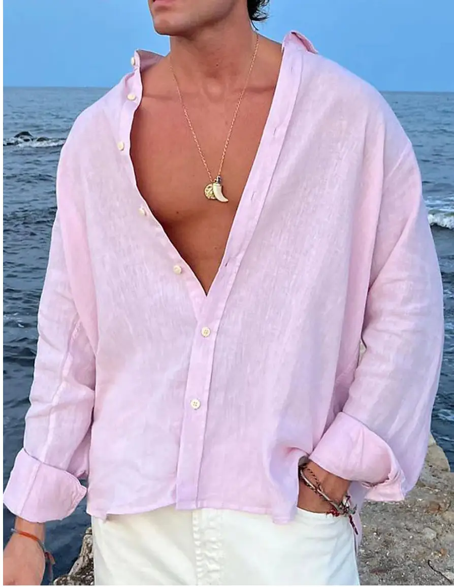 Men's Outdoor Daily Shirts, Holiday Streetwear, Basic Casual