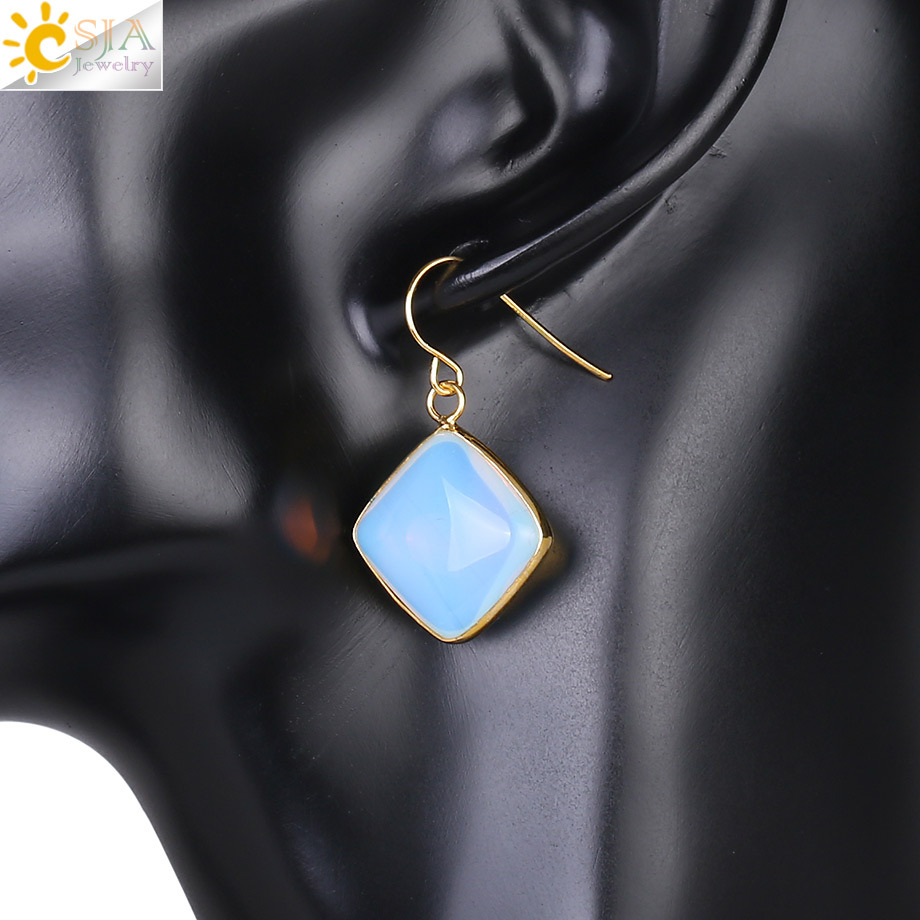 Natural Stone Amethyst Eardrops