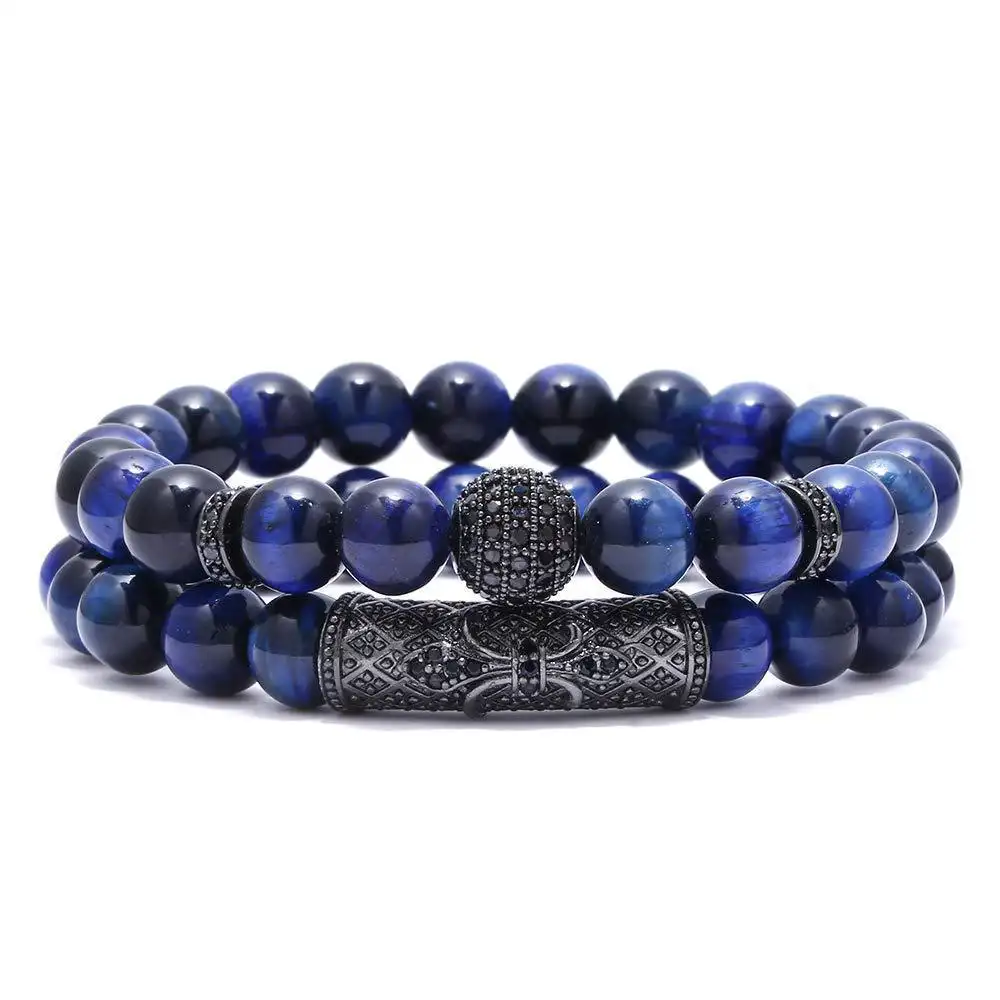 Tiger-Eye Bracelet Men's Versatile Accessories Niche High Sense Ornament Natural Stone Bracelet