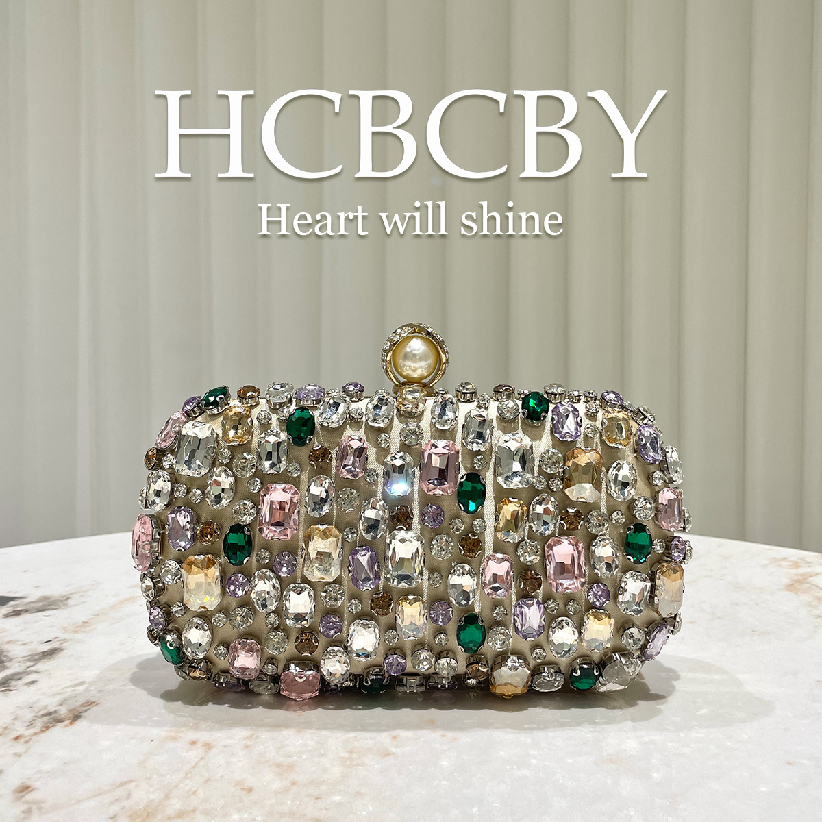 Womens Luxurious Gold-colored Clutch With Dazzling Rhinestone Accents