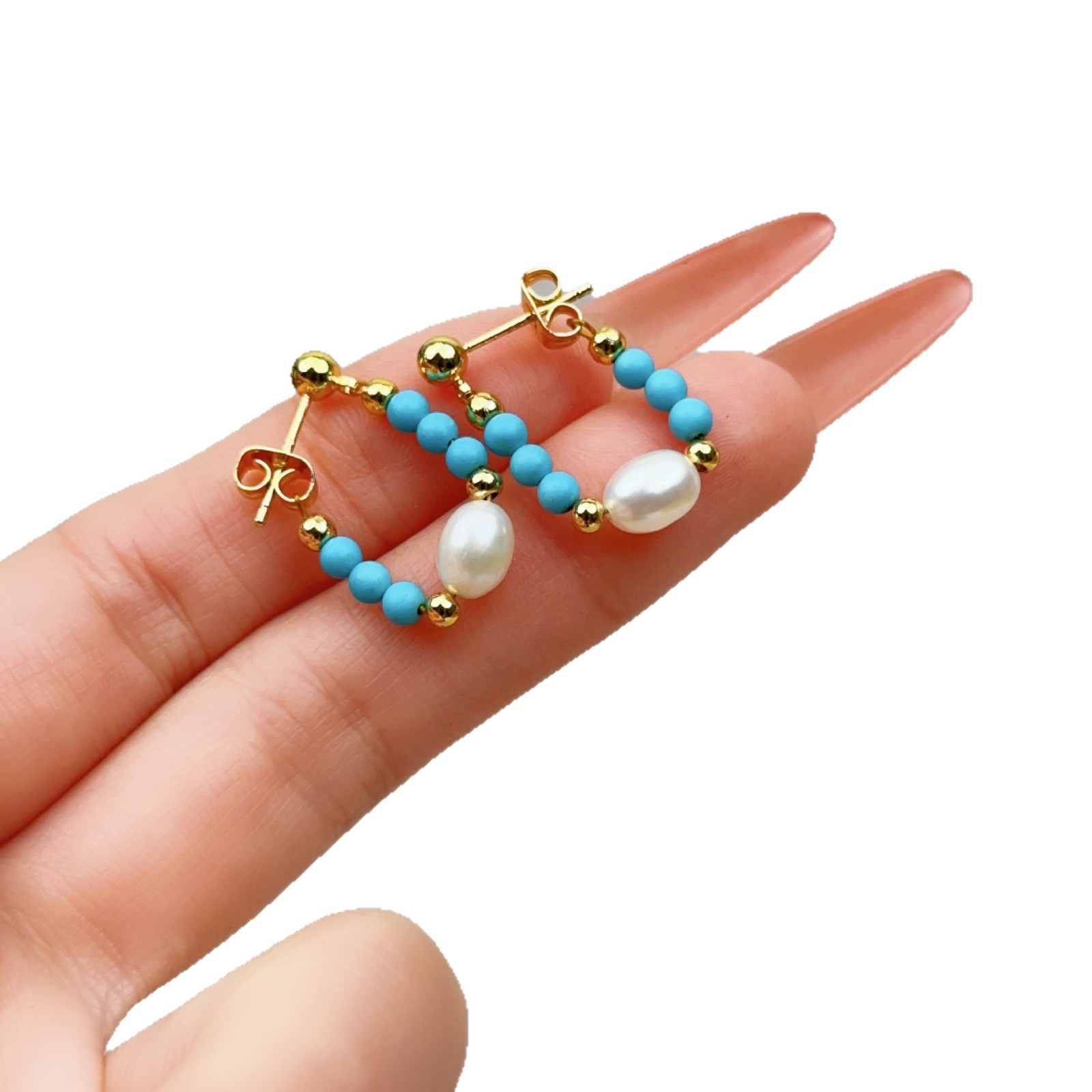 Versatile Turquoise Pearl Earrings For Women