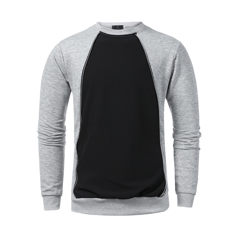 Title 8, Nieuwe heren sweater met rits paneel, ronde hal...