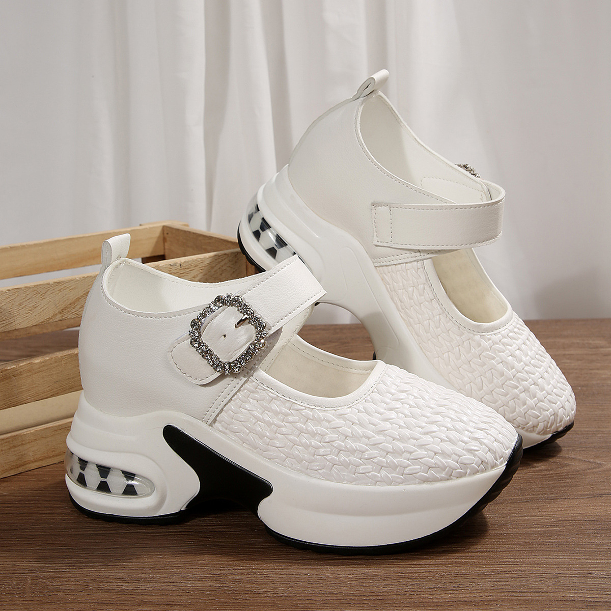 Autumn New Woven Large Size Cross-border Wedge Shoes - Image 6
