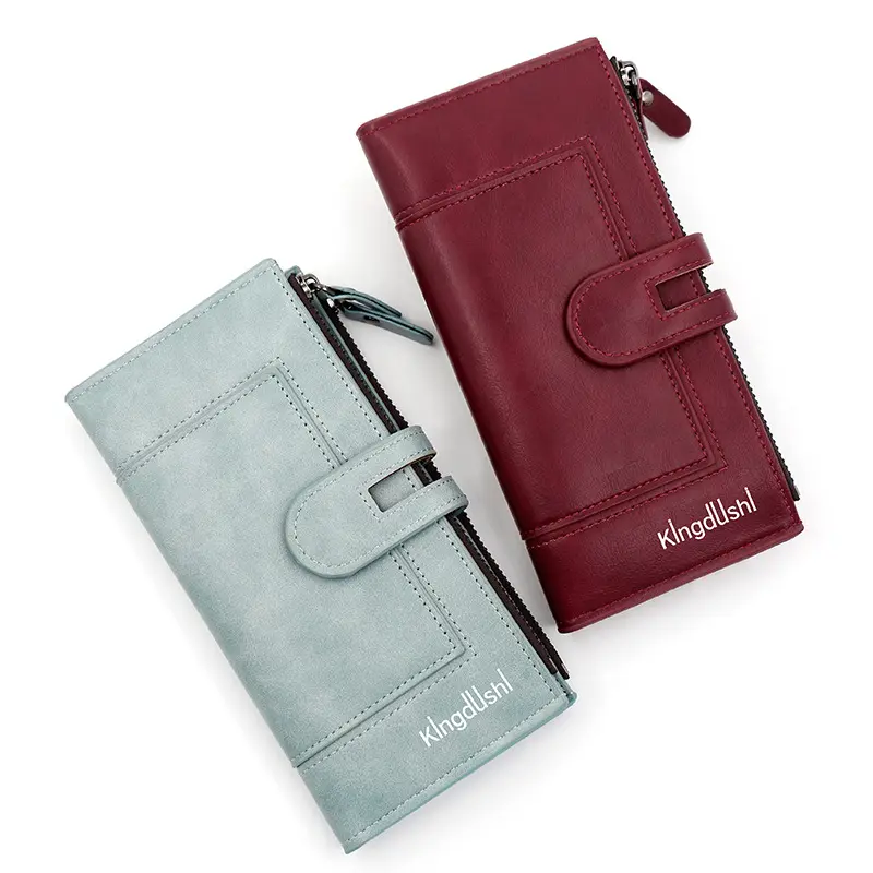 Fashion Minimalist Magnetic Buckle Multi-card Slot Zipper