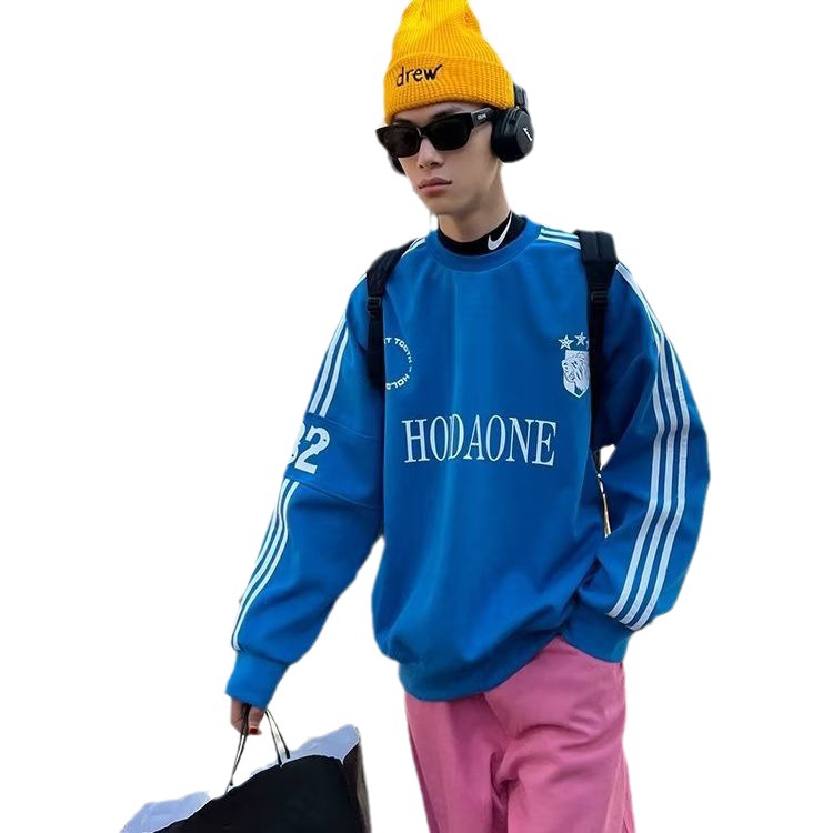 American Retro Alphabet Printed Crew Neck Sweatshirt