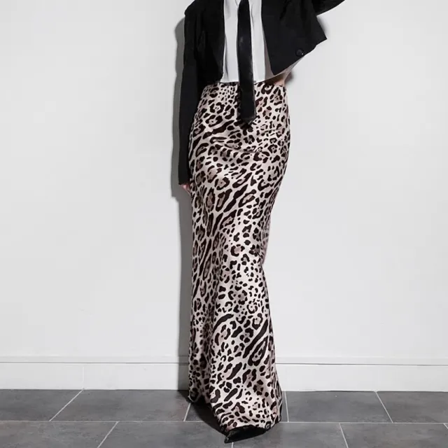Fashion Leopard Print Long Dress For Women High Waist Drooping Leopard Print - Shop at LoveMi
