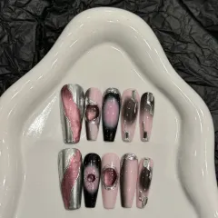 Y2g Black Cool Stickers Wear Nail Tip - Small Size S - View 1