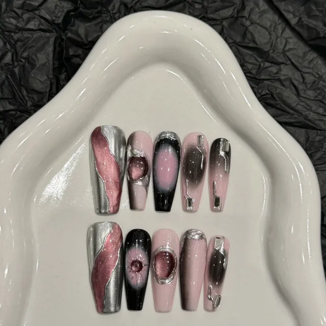 Y2g Black Cool Stickers Wear Nail Tip Extra Small Xs - Shop at LoveMi