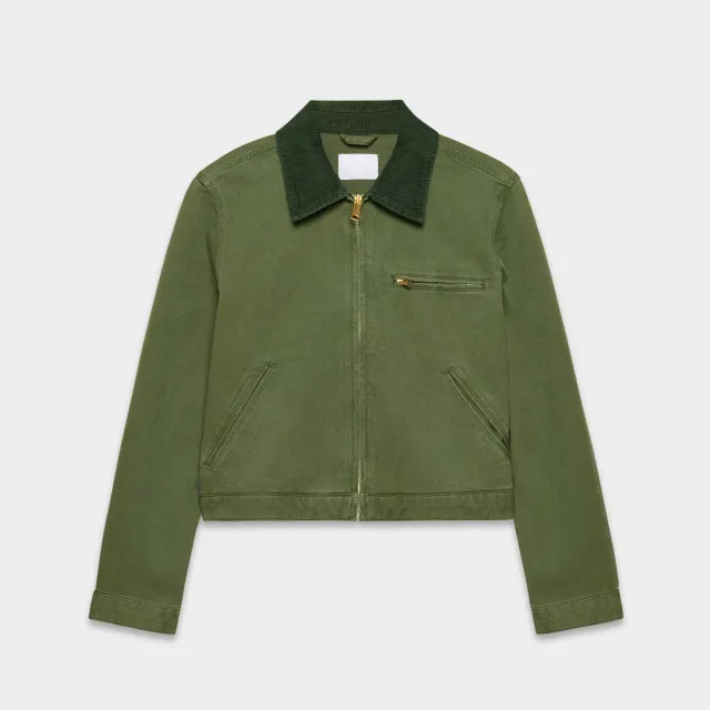 American Vintage Overalls Jacket Fall Winter Coat Top Short Green - Shop at LoveMi