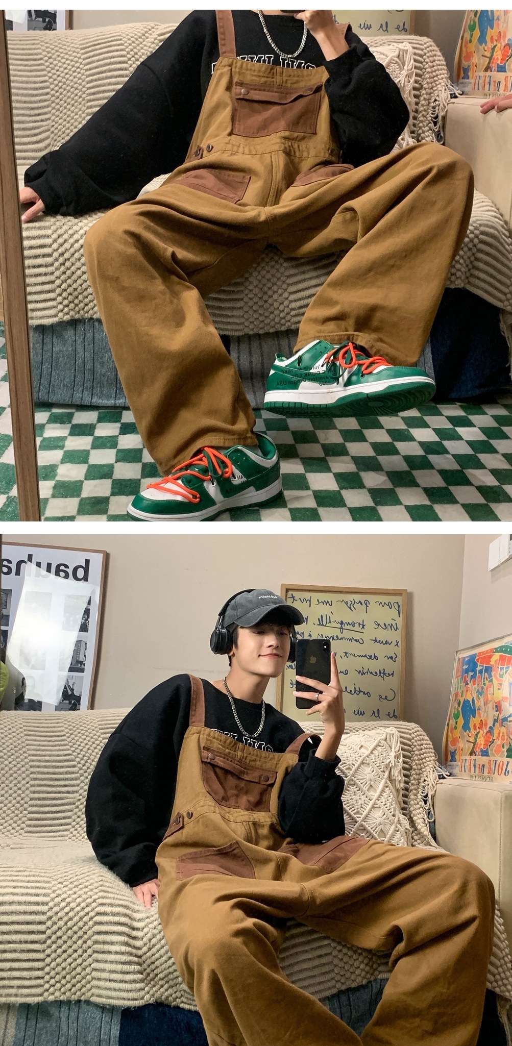 Men's Vintage Casual Wide-leg American Overalls 1ce76714 De58 4bd6 Ad83 8cef6d55b8ce